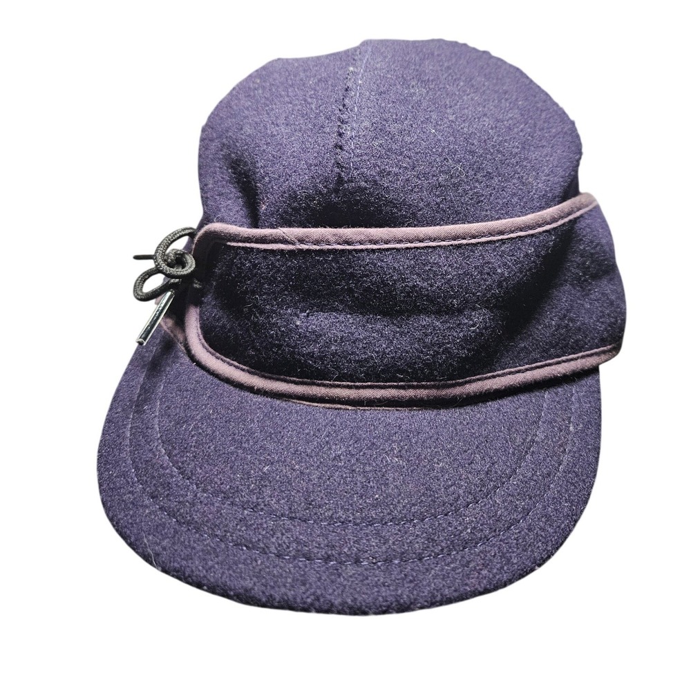 Stormy Kromer Wool Cap Unisex 7 1/4 Purple Ear Flap Winter Hat USA Made Heritage